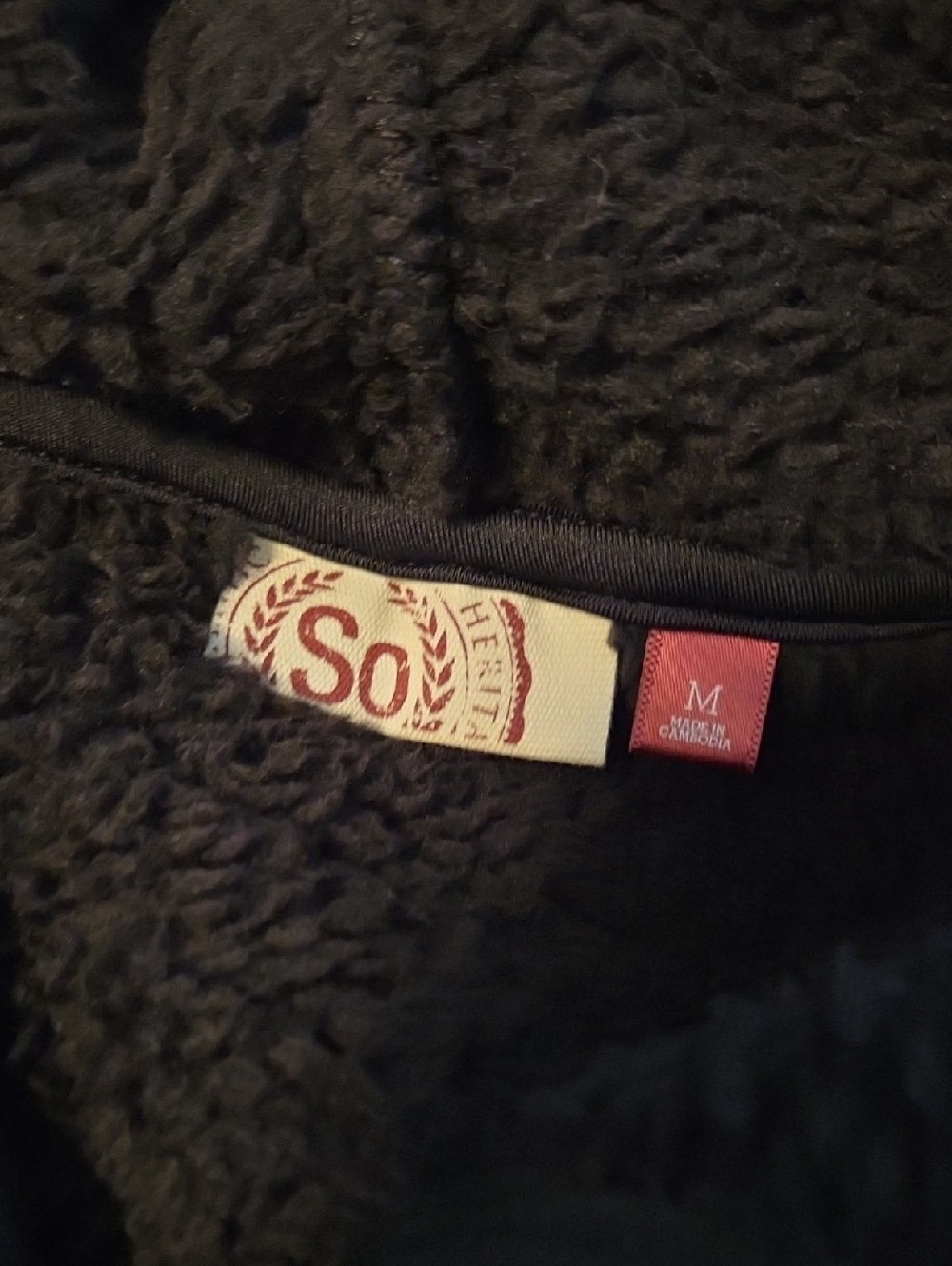 SO Women's Black Faux Shearling Pea Coat - Plush Texture